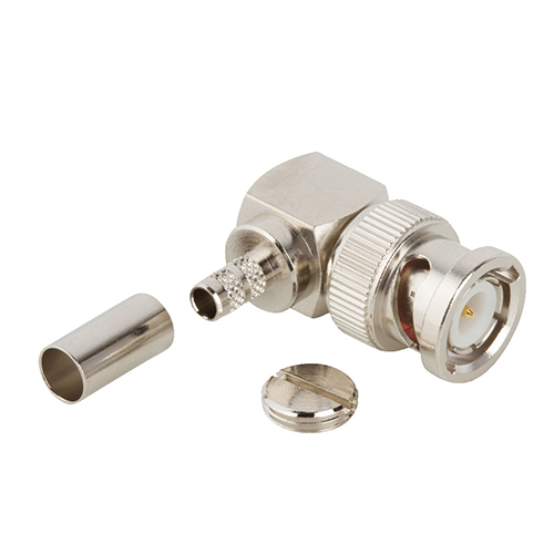 RF Connector - BNC Right Angle Crimp Plug for RG-55 RG-142 RG-223 50 Ohms image 0