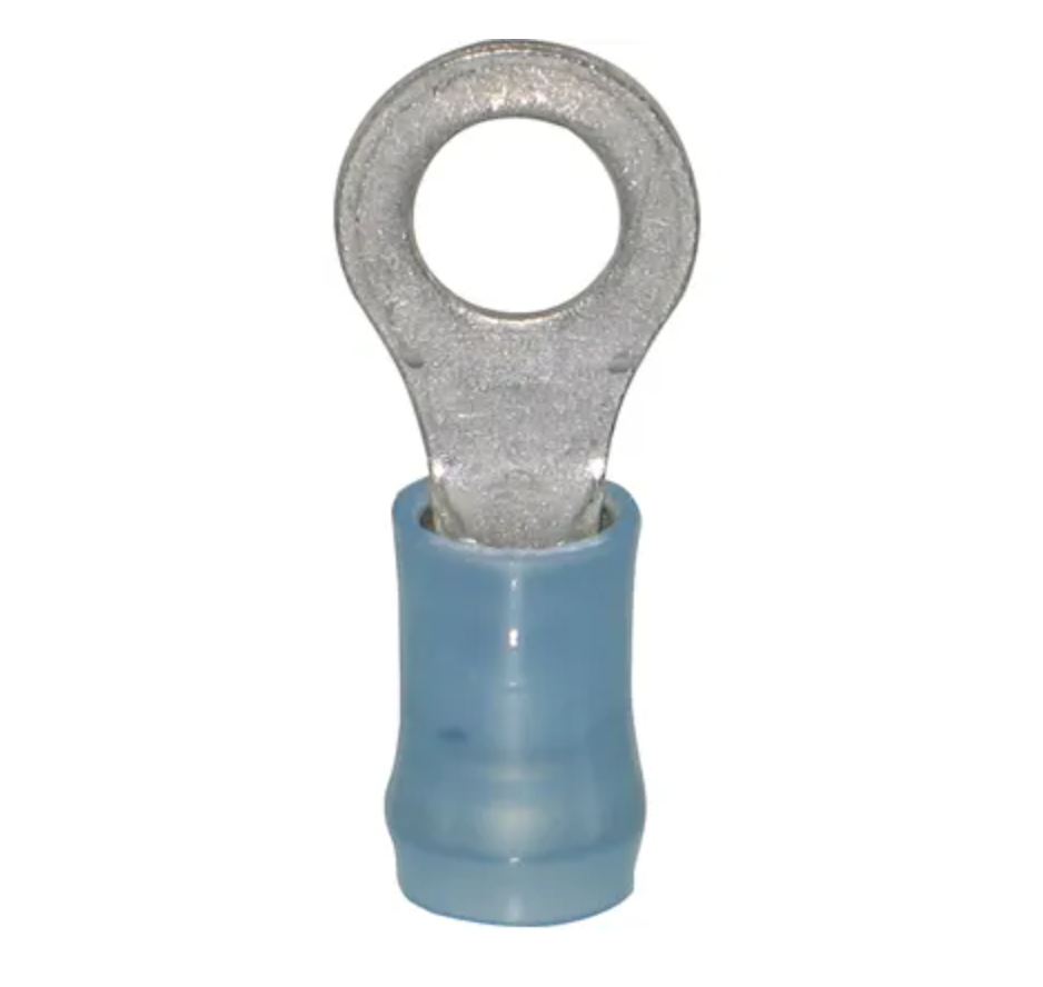 1/4" Blue PIDG Ring Terminal image 0