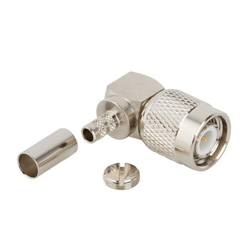 RF Connector - TNC Right Angle Crimp Plug for RG-55 RG-142 RG-223 50 Ohms image 0