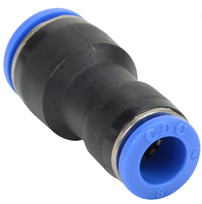 Reduced Union Hose Adapter Tube OD 1/4 To 3/16 Push In Fitting Converter image 0